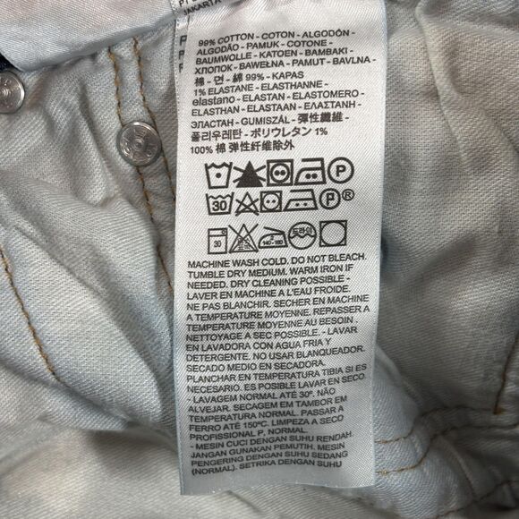 Levis 505 Jeans Men's 38x34 Blue Faded Denim Straight Leg Regular Fit Stretch - Picture 12 of 13